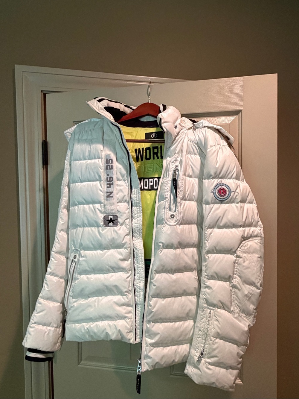 Bogner White Quilted Hooded Puffer Jacket